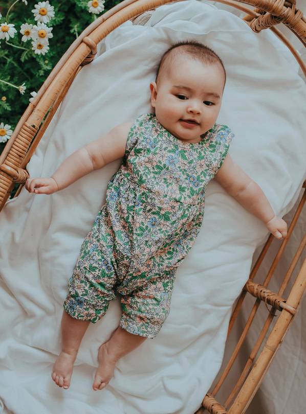 Buy LILLY + SID GOTS Floral Shortie Dungarees 1824 Month Dresses